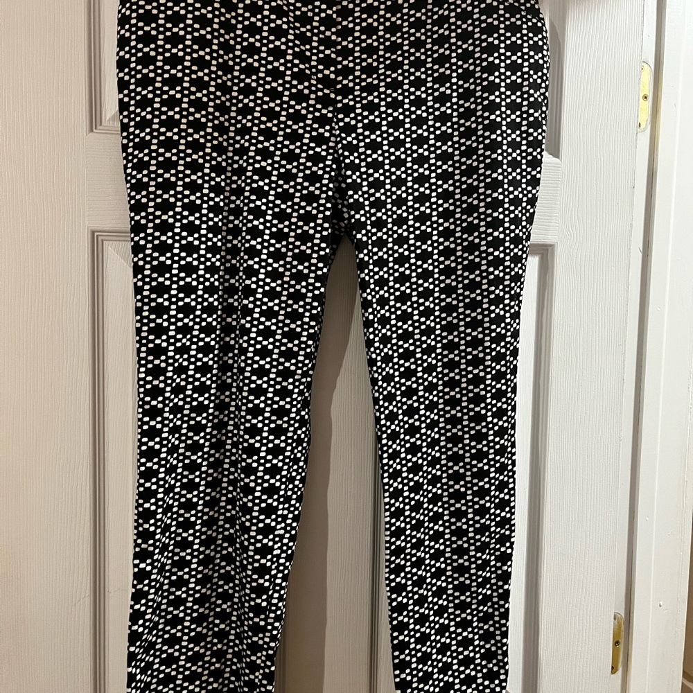 Zac & Rachel Black and White Geometric Skinny Pants